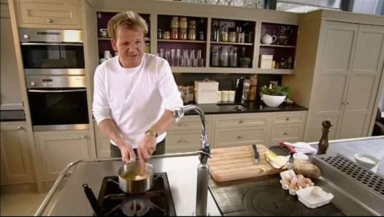Gordon Ramsay preparing scrambled eggs on YouTube