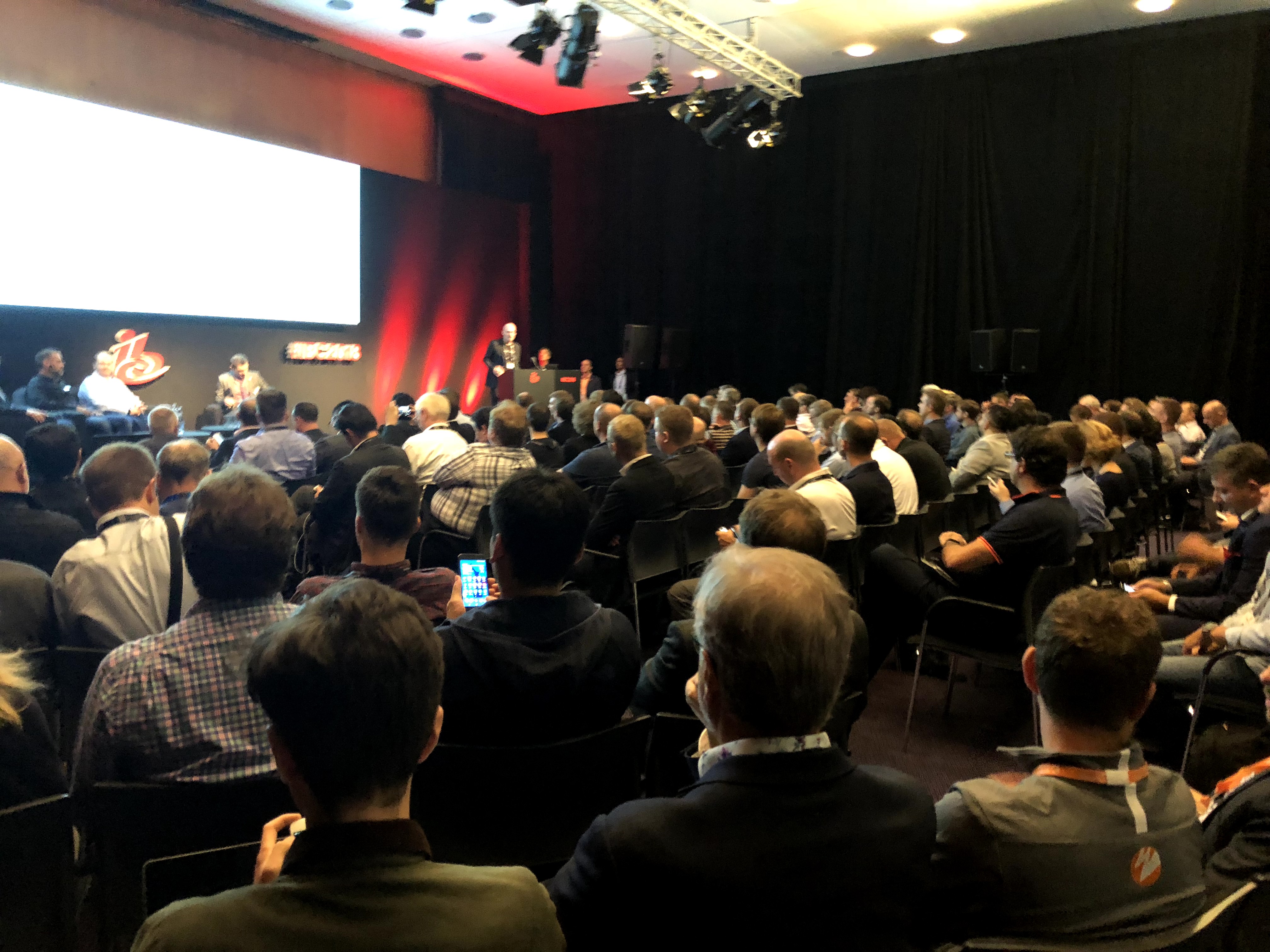 Packed room for the SRT Technical Panel IBC 2018