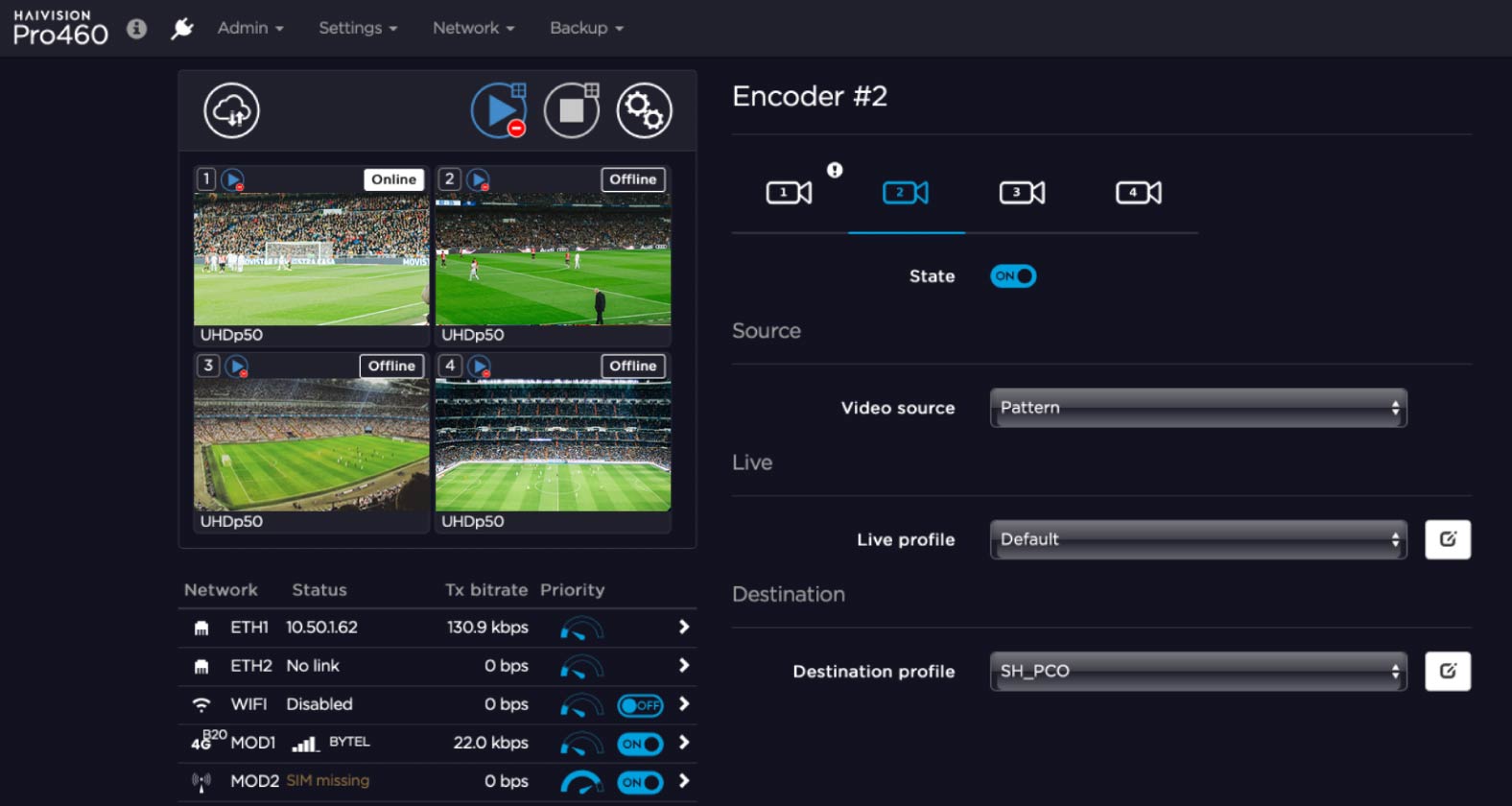 Haivision Pro 460 UI