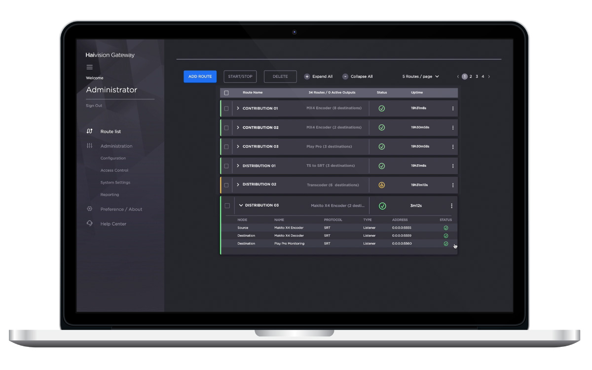 SRT Gateway IP Video Video Streaming Platform