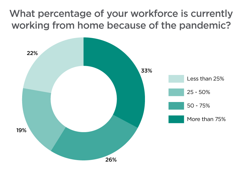 What percentage of your workforce is currently working from home because of the pandemic?