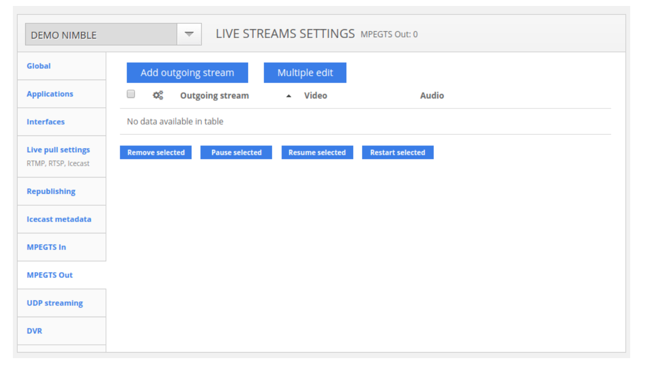 Softvelum live stream settings