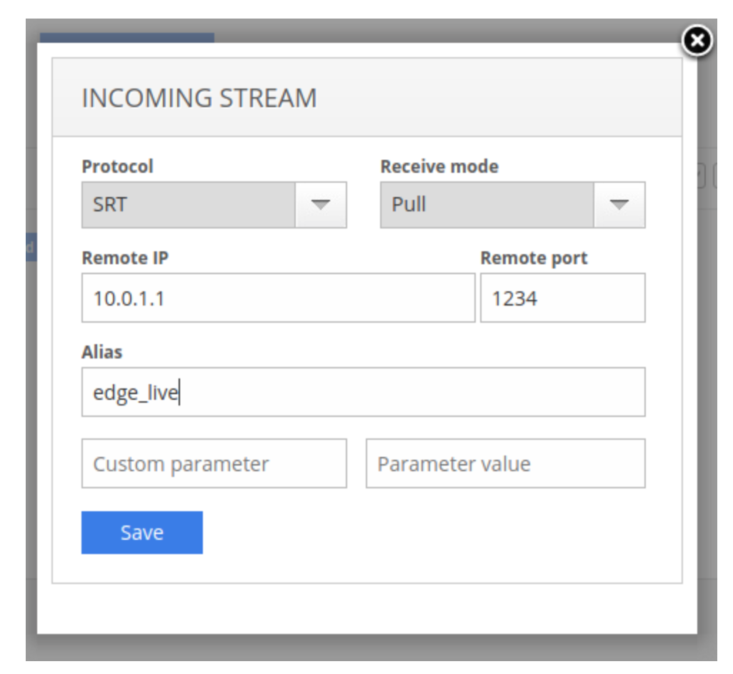 MPEGTS settings