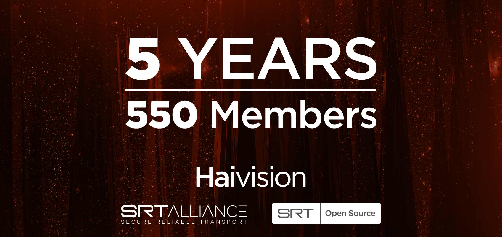 SRT 5 years and SRT Alliance has 550 members