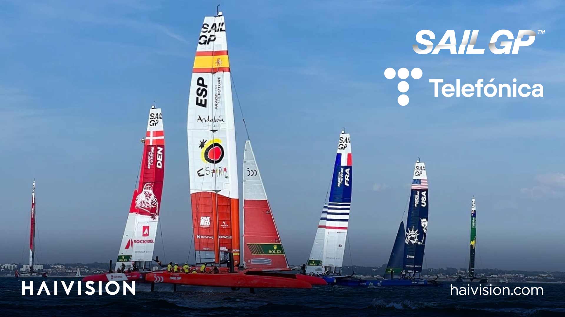 Telefónica field-tests Haivision Air320 on drones over 5G networks at the Spain SailGP race